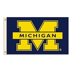 NCAA Michigan Wolverines 3-by-5 Foot Flag M Logo with Grommets