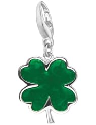 Sterling Silver ENAMEL 4 LEAF CLOVER Charm