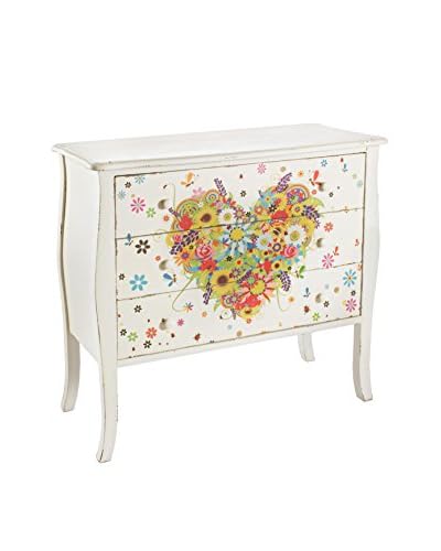 Shabby Chic Cassettiera 3C Heart L Multicolore