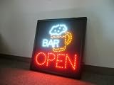 ＬＥＤ看板　サイン　電飾　　ＢＡＲ／ＯＰＥＮ　　ビールジョッキ　　の画像