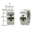 7mm Stainless Steel Iron Cross Huggie Hoop Earrings