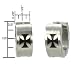 7mm Stainless Steel Iron Cross Huggie Hoop Earrings