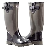 Womens Rubber-Boots Rain Boots Hunting style (Black/Olive)