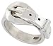 Sterling Silver Belt Buckle Ring, 5/16" (8mm) title=
