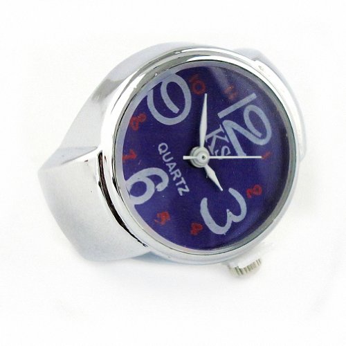 Youyoupifa Arabic Numbers Quartz Alloy Finger Ring Watch (Purple)