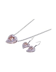 Nickel Free Sterling Silver Pendant & Earring Sets Champagne CZ Set