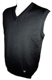 Lyle & Scott Mens Fine Knit Merino Wool Slipover Sleeveless Black Golf Sweater