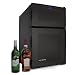 Klarstein Design Weinkühlschrank 2-fach Kombination seperat temperierbar (schwarz Glas, Touchpad-Steuerung, LED Illumination)