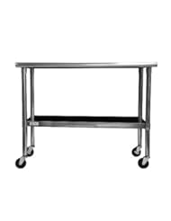 TRINITY EcoStorage NSF Stainless Steel Table with Wheels, 48-Inch
