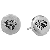 Team Titanium Jacksonville Jaguars Steel Button Logo Earrings