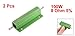 Uxcell a12112700ux0253 2 Piece Green Aluminum Wire Wound Resistor, 100W Power 8 Ohm 5%