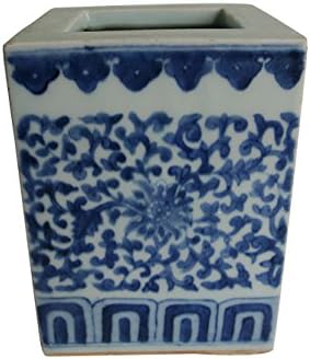 Blue and White Porcelain Brush Pot Painted Flower