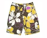 Women's Yellow Hibiscus Medium Board Shorts