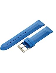 20mm Blue Rubber / Silicone Diver Sport Watch Band Fits All with Quick Release Pins