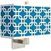 Blue Lattice Rectangular Giclee Shade Wall Sconce