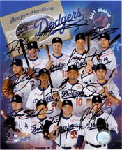 Signed Dodgers, Los Angeles (2007) 8x10 by the 2007 Los Angeles Dodgers (Rafael Furcal, Jeff Kent, Nomar Garciapara, Andre Ethier, Wilson Betemit, Louis Gonzalas, Derek Lowe, Juan Peirce, Russell Martin, Jason Schmidt, Brad Penny and Takashi Saito) 12 signatures in all Photo
