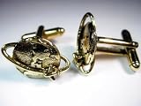 Globe world 24k gold cufflinks by classic cufflinks