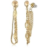 Belle Noel Nugget and Pave Oval Chain Earrings