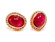 18k Rose Gold Natural Cabochon Ruby Braided Stud Earrings Ct.tw 1.25