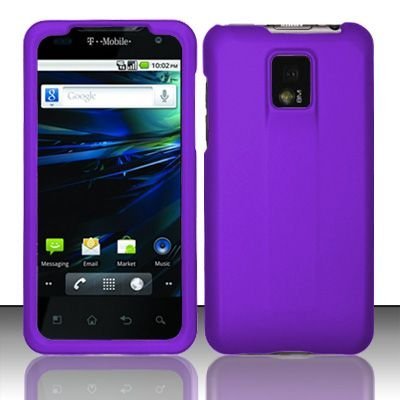 Purple Hard Plastic Rubberized Case Cover for T-Mobile LG G2X-LG