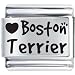 Love Boston Terrier Laser Italian Charm title=