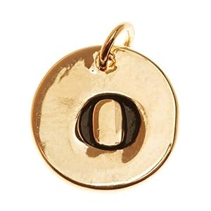 22K Gold Plated 1/2 Inch Round Alphabet Charm Lowercase Letter 'o'