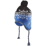 NFL Reebok Detroit Lions Black-Light Blue Snowflake Tassel Knit Beanie