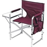 Ming's Mark SL1204-BURGUNDY Burgundy Full Back Folding Director's Chair