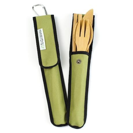 RePEaT Bamboo Utensil Set in Case with Carabiner Clip (Avocado)