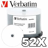Verbatim 94755 700 MB 52x 80 Minute DataLifePlus White Inkjet and Hub Print ....