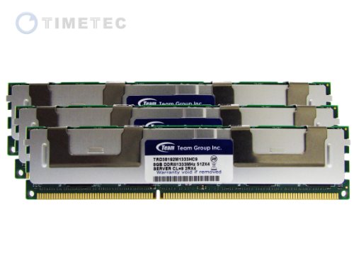 Timetec Team � 24GB Dual Rank PC3-10600 DDR3-1333(CL9) 2Rx4 240-Pin 1.5v R-DIMM Registered ECC Server Memory Upgrade (p/n TRD38192M1333C9-2R4), Server RAM Hynix Chip- Lifetime Warranty (24GB Kit (3x8GB)) On Sale