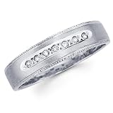 14K White Gold Round-cut Diamond Womens Wedding Band Ring (0.07 CTW., G-H Color, SI1-2 Clarity)