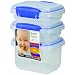 Sistema Klip It (2) 6.7-Ounce and (1) 13-1/2-Ounce Baby Food Containers Set, 3-Pack