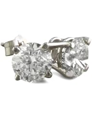 2ct Round Diamond Stud Earrings in 14K White Gold