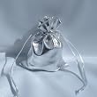 5x7 Metallic Lame Wedding Favor Gift Bags/Pouches - Silver (10 Bags)