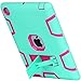 iPad 4 Case,iPad 2 Case,iPad 3 Case,BENTOBEN Kickstand Hybrid 3 In 1 Shockproof High Impact Resistant Heavy Duty Rugged Full Body Protective Case for iPad 2 3 4 Retina, Mint Green & Rose Red