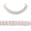 Triple Strand 16-18 Inches 6-7mm White Oval Shape Freshwater Cultured Pearl Necklace
