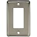 Stamped Round Single Decorator Wall Plate, Satin Nickel, Packaging may Vary