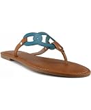 Bamboo Warner-09 Cut Out Thong Flat Sandal Shoes TEAL