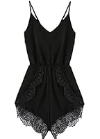 Meily&reg; Women Strap Sleeveless Lace Chiffon Jumpsuit Rompers Playsuit