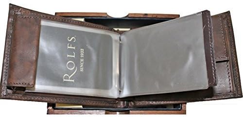 Rolfs Premium Brown Genuine Leather Bifold Mens Wallet w/Valet Box NEW by Rolfs