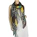 Multi Pattern Dots Stripes and Diamonds Patchwork Cotton Sheer Long Scarf Shawl Sarong - Yellow and Green
