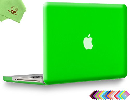 UESWILL Smooth Soft-Touch Matte Frosted Hard Shell Case Cover for MacBook Pro 15" (Non-Retina)+ Microfibre Cleaning Cloth, Deep Green