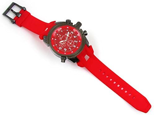 Red Gun Geneva Heavy Case Hard Rubber Oversized Sport Men's Wrist Watch