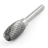 uxcell　ロータリーファイル　円筒形　半径の端　ダブルカット　炭化タングステン素材