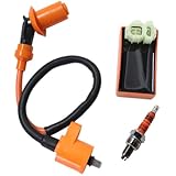 New Pack of Gy6 50cc 125cc 150cc Scooter Moped Racing Cdi Box 6 Pin + Ignition Coil + 3 Electrode Spark Plug