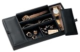 Search : Men's Leather Valet Tray Jewelry Box. Cufflink, Coin & Watch Holder Organizer. Black, green or tan.