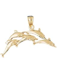 Dazzlers Solid 14 karats gold Dolphins Charm Pendant Available in three colors from jewelsberry (weights: 2.4 grams only)