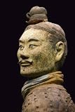 Terra Cotta Warrior with Color Still Remaining, Emperor Qin Shihuangdi's Tomb, Xian, Shaanxi, China - 24
