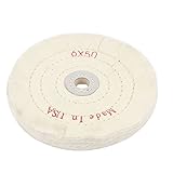 uxcell 研磨用ファイバーホイール　研磨ホイール　ポリッシュホイール　ソフトコットン製　ホワイト　アーバー　人工レザー　4ロー